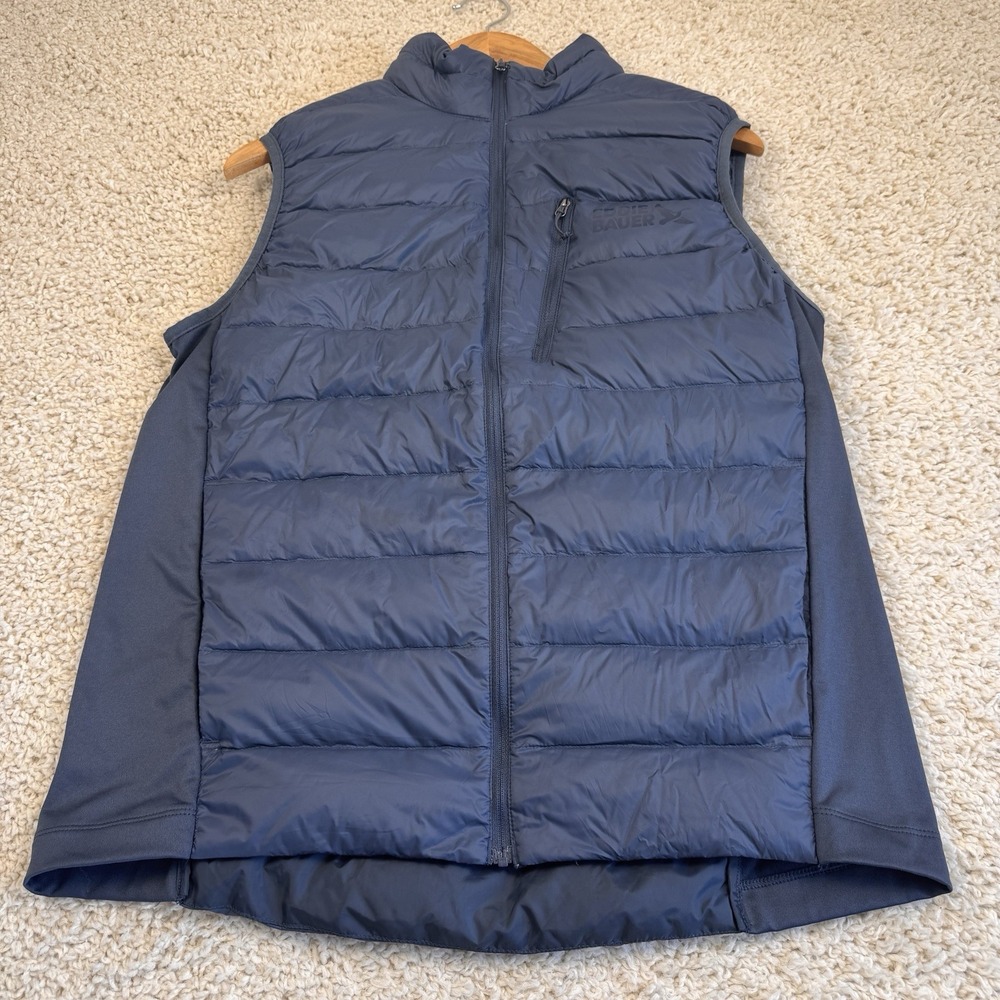 Eddie Bauer Mens Medium 650 Down Puffer Vest Navy Blue Full Zip Lightweight